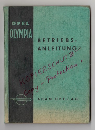 Opel olympia betriebsanleitung - opel,